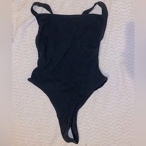 American Apparel Ribbed Thong Crossback Strappy Bodysuit